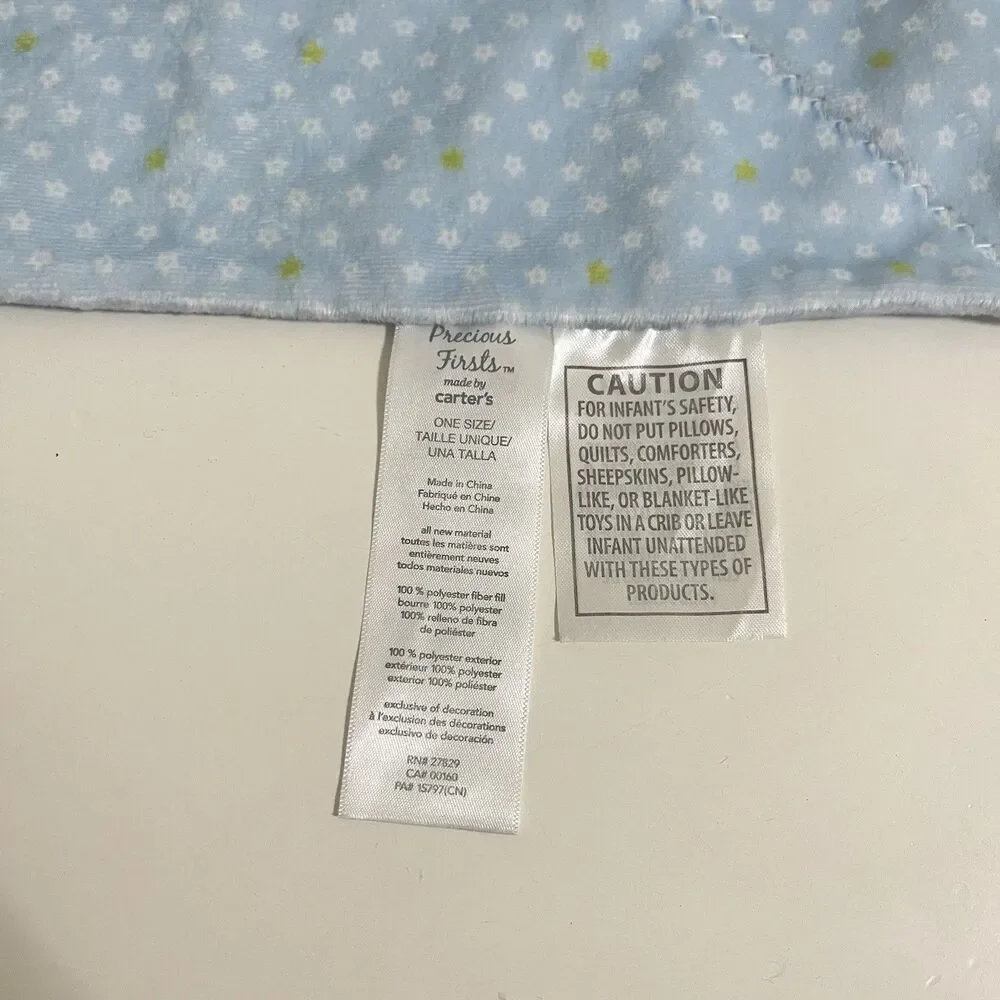 Precious Firsts by Carter's Frog Security Blanket Lovey Rattle Green Blue Floral